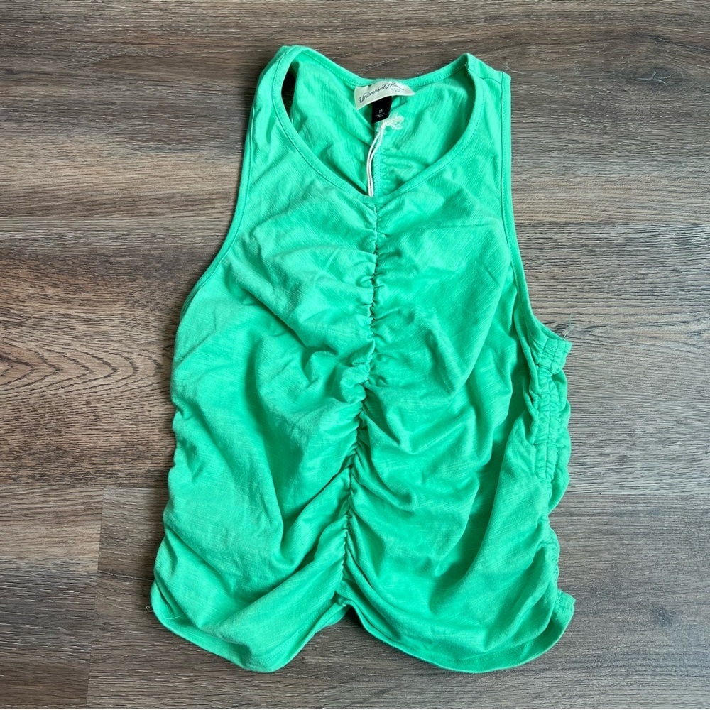 Universal Thread Green Sleeveless Ruched Top